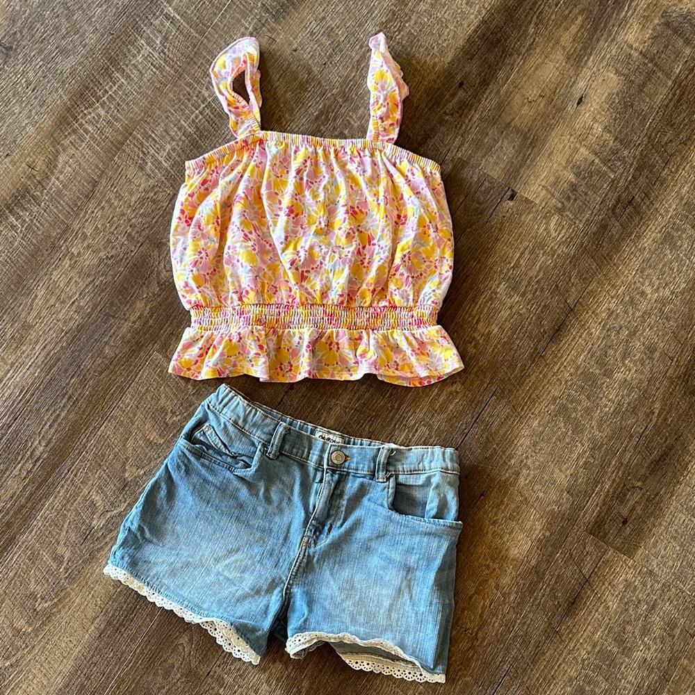 Girls tank and Jean short outfit